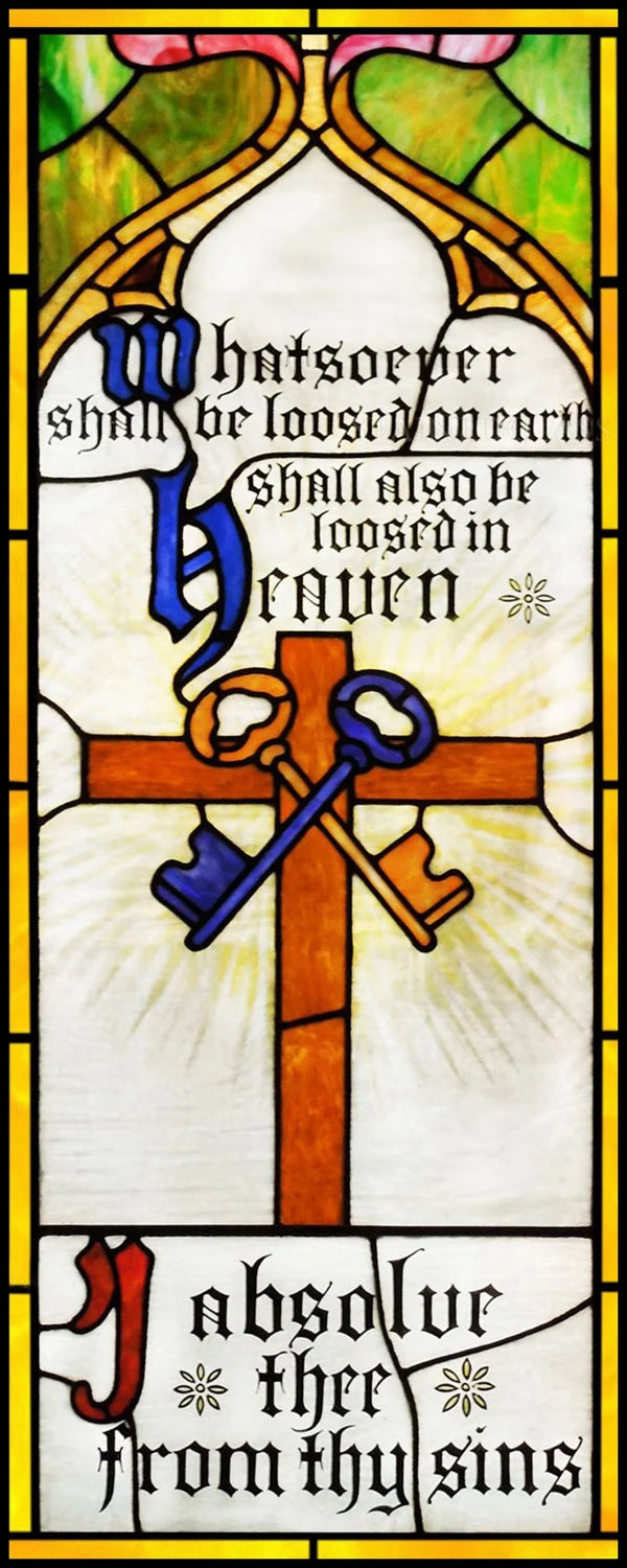 Window Film Frosted Stained Glass Films Door Sticker,Customized Crosses Static Cling Church Pattern for Office Home Decor