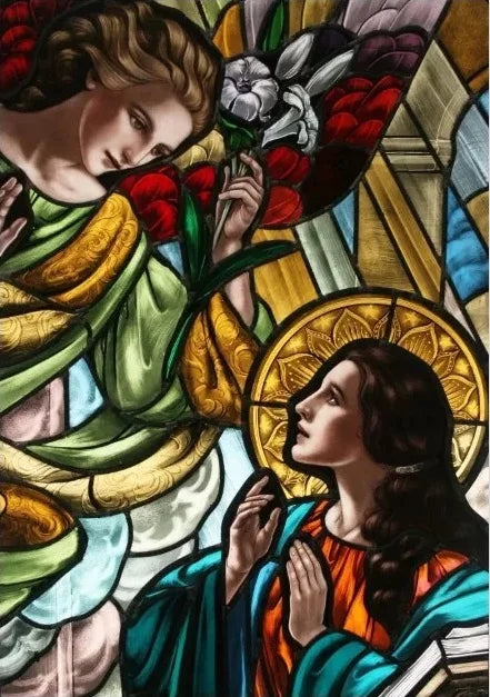 Custom size Stained Glass Retro Wndow Film Frosted Glass Sticker Frosted Church Virgin Mary Picture Poster Home Decor