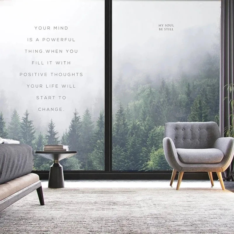 Forest Pattern Glass Films Window Sticker Electrostatic Frosted Home Decor Private Tint-Film For Door Window Cabinet Wardrobe