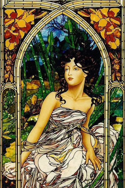 Custom Size Stained Glass Window Film, Church Sticker, Girl Painting, Kitchen, Bathroom, Bedroom, Sliding Door, Home Decor