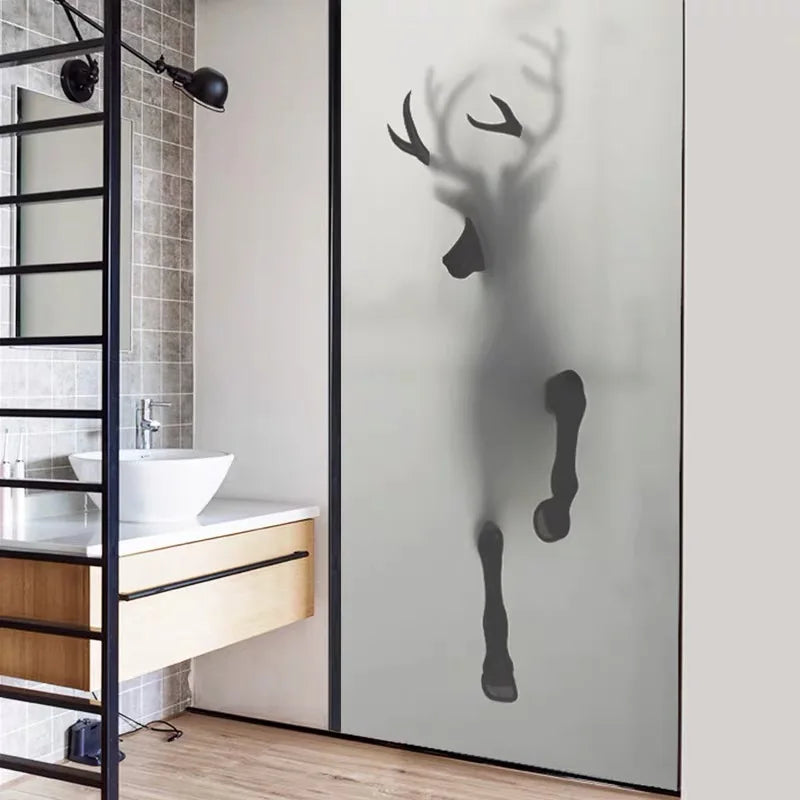 3D Effect Customized horse deer Glass Film Window Sticker Static Self-adhesive Film bedroom Office door Privacy Decal Home Decor