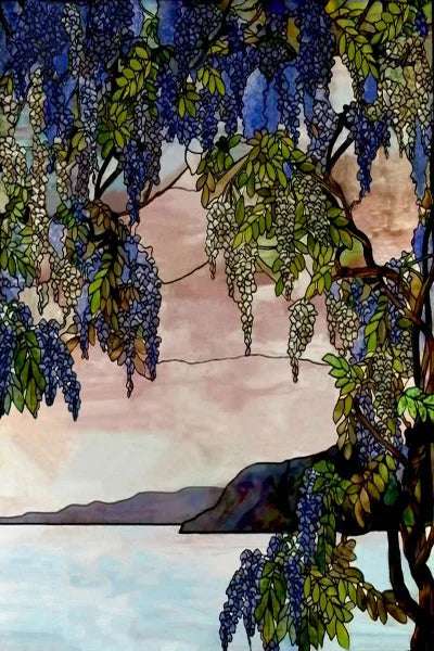 Custom Size Stained Glass Films,Frosted Privacy, Static Cling Poster, Retro Tree Scenic Color Printing Window Film Door Stickers