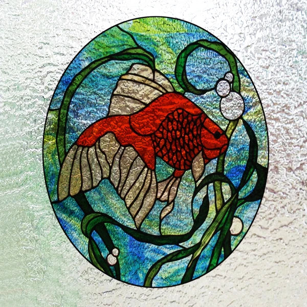 Custom 3D Frosted Stained Glass Window Film, Static Cling,Retro Church Jesus Birds Cat Home Decor Stickers Rose Window Treatment