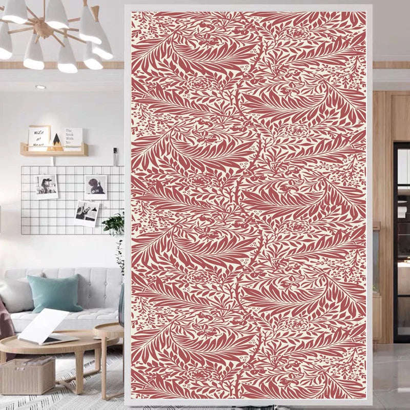 Custom Size Stained Glass Window Film Electrostatic Privacy Protection Reusable Removable Home-Decor Window Covering Leave Fruit