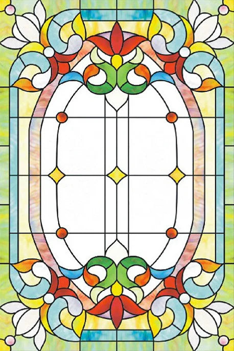 Window Film Frosted Stained Glass Films,Customized Church Home Foil Door Stickers Satic Cling For Bathroom Kitchen Door Skylight