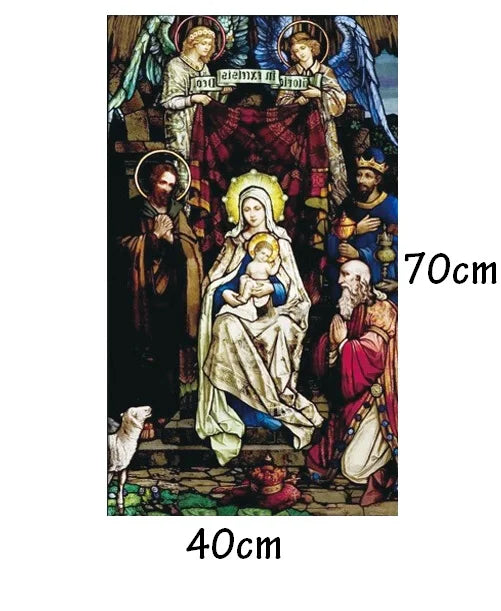 Stained Glass Window Films Decoration Sticker Film Frosted Vinyl For Privacy Window Film Church Jesus