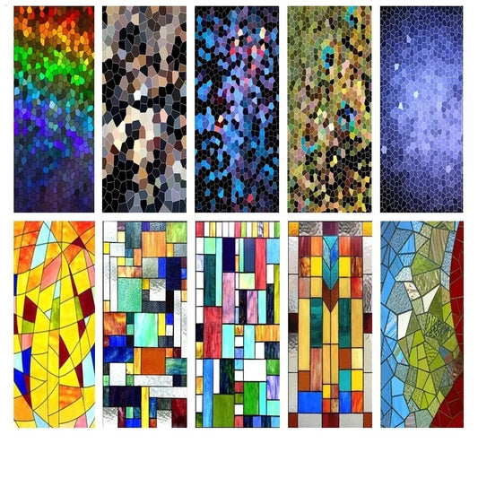 Custom size Window Film Stained Glass Films Retro Glass Window Film,Home Decorative Privacy Film Static Cling Glass Sticker
