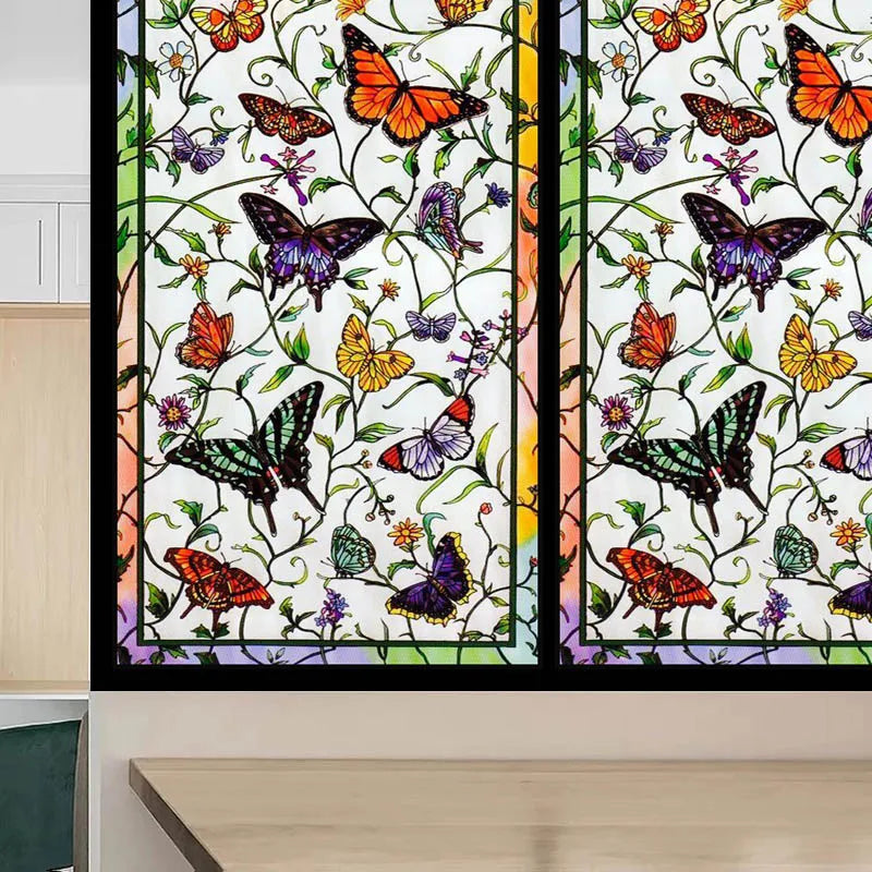 Custom Window Film Frosted Stained Glass Films Privacy Static Cling Door Sticker For Bathroom Kitchen Office Cabinet Home Decor