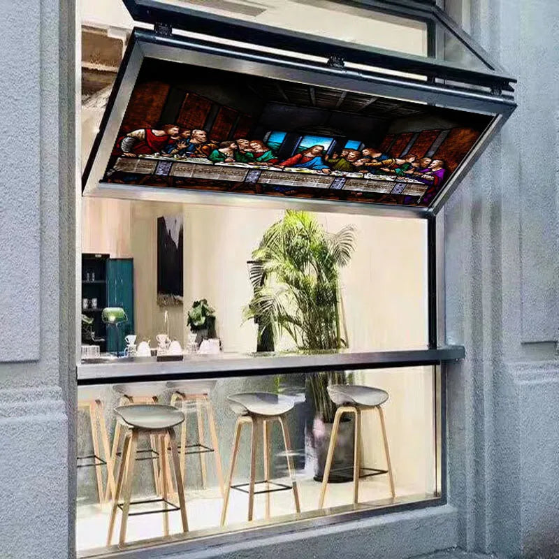 Custom Size Window Film Glass Films, Church Jesus Sticker, The Last Supper Poster, Chapel Lift Window, Sliding Door, Home Decor