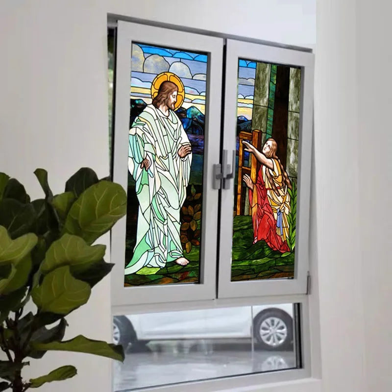 Jesus/Christ God/Virgin Mary Custom Size Window Film Glass Films Self-Adhesive Frosted Stained Stickers