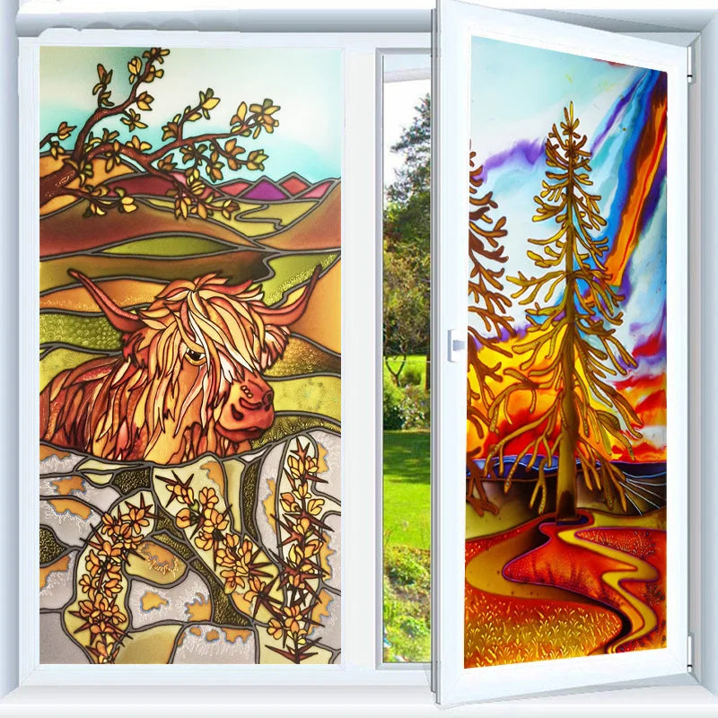 Custom Window Film Frosted Stained Glass Films Privacy Static Cling Door Sticker For Bathroom Kitchen Office Cabinet Home Decor