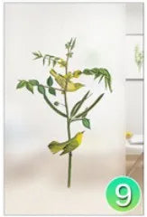 Custom Glass Films Window Film Electrostatic Frosted Flower Bird Glass Stickers For Kitchen Bathroom Bedroom Office Home Decor