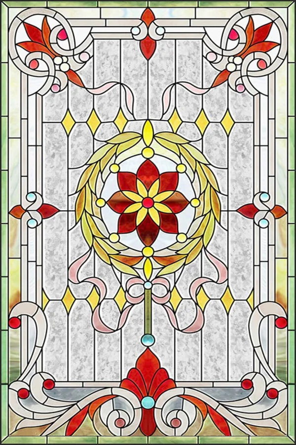 Window Film Frosted Stained Glass Films,Customized Church Home Foil Door Stickers Satic Cling For Bathroom Kitchen Door Skylight