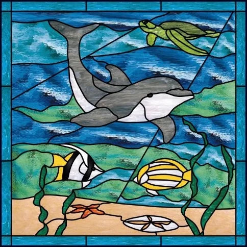 Custom Glass Window Film Static Cling Frosted Blue Glass Films Foil Stickers Waterproof For Bathroom Kitchen Sea Wave Sailboat