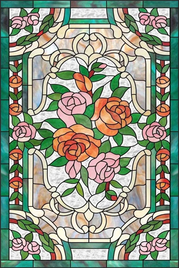 Customized Stained Glass Film Window Films,Static Cling Frosted Church Crosses,Bathroom Kitchen Cupboard Door Sticker Home Decor