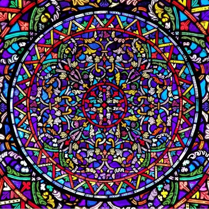 Custom Frosted Stained Glass Window Film,PVC Self-Adhesive Window Films,Retro Church Jesus Decor Foil Stickers, Window Treatment