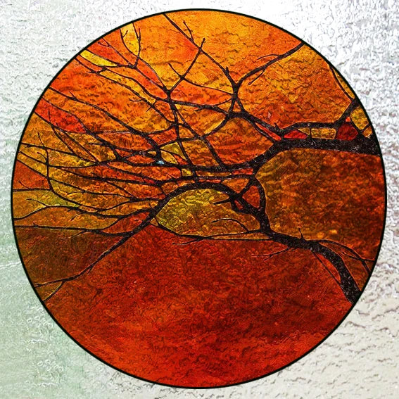 Custom 3D Frosted Stained Glass Window Film, Static Cling,Retro Church Jesus Birds Cat Home Decor Stickers Rose Window Treatment