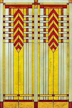 Frosted Stained Glass Window Film, Custom Size Privacy Static Cling, Prairie Style for Kitchen, Bathroom, Office, Skylight