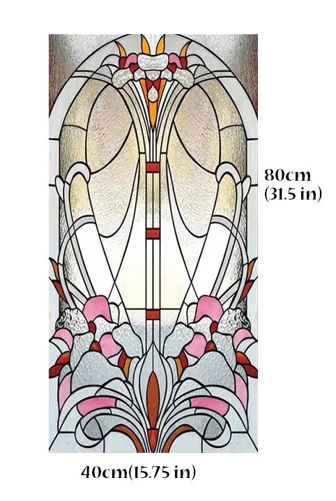 European Church Frosted Glass Film Stained Window Opaque Sticker Self Adhesive/Static Cling Privacy Films Custom Size Home Decor