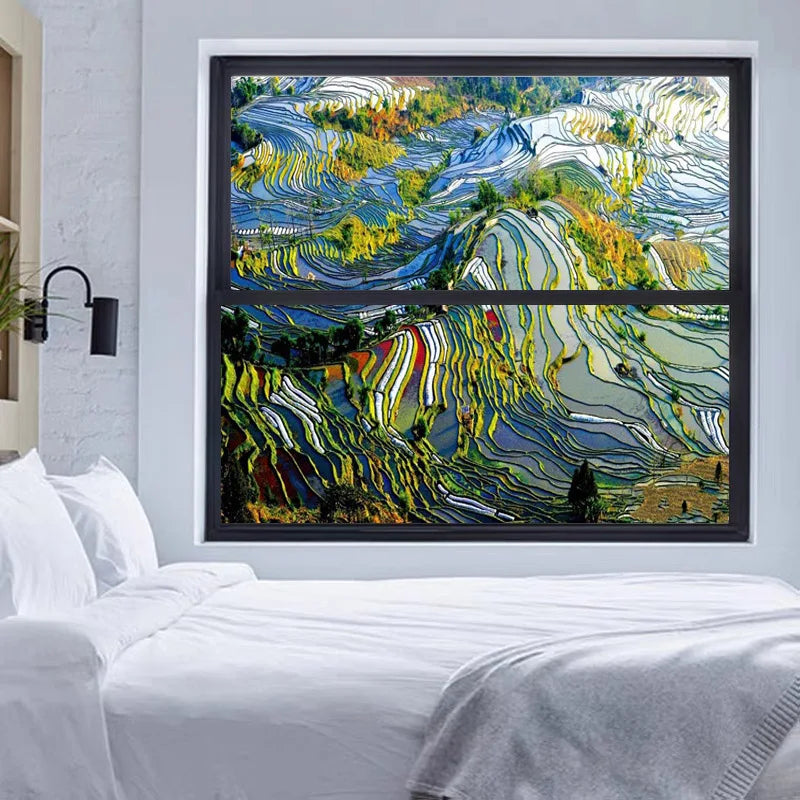 Custom Size Stained Glass Window Film, Frosted Glass Sticker, Kitchen, Kids Room, Door, Bathroom, Home Decor