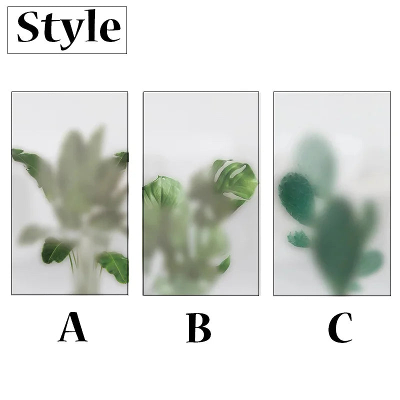 Custom Glass Window Film Static Frosted Light Transmitting Sticker, Home Foil Stickers ,Waterproof Easy to install Plant shadow