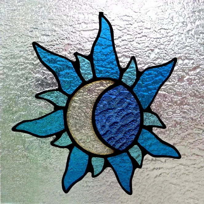 Customized Tiffany Style 3D Stained Glass Window Film,Static Cling Door Sticker,Privacy Frosted Window Decal for Glass Home