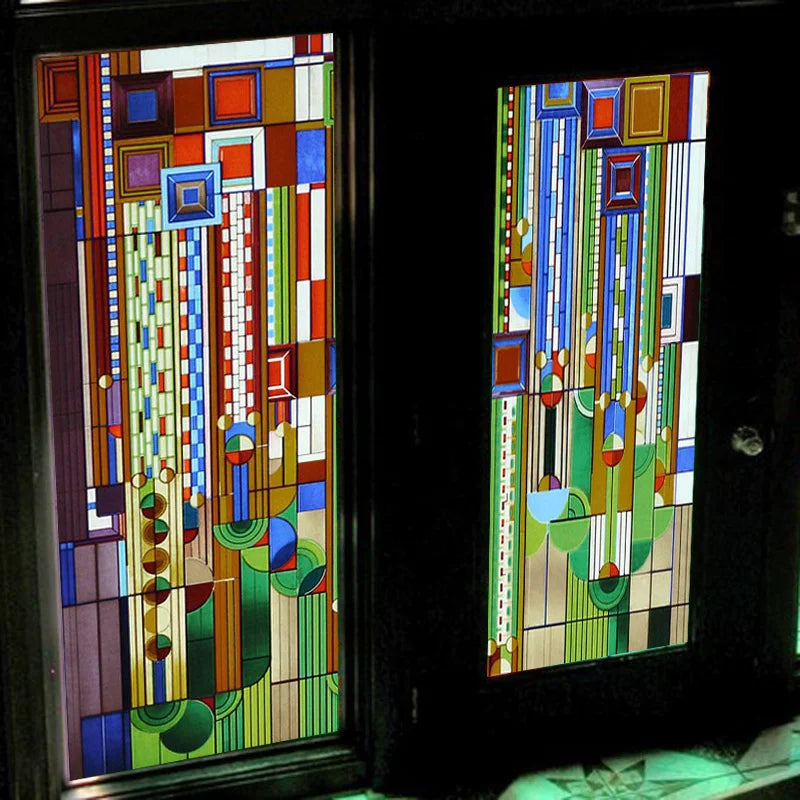 Window Film Frosted Stained Glass Films Rainbow Effect Privacy Decorative Static Cling Sticker For Home Kitchen Bathroom Office