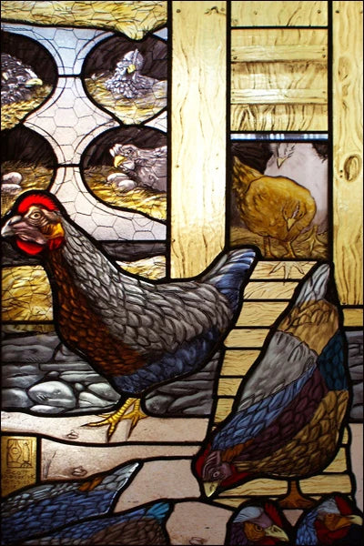 Custom Size Stained Glass Window Film Decorative Frosted Privacy Sticker Non Adhesive Static Cling Removable Retro Village Life