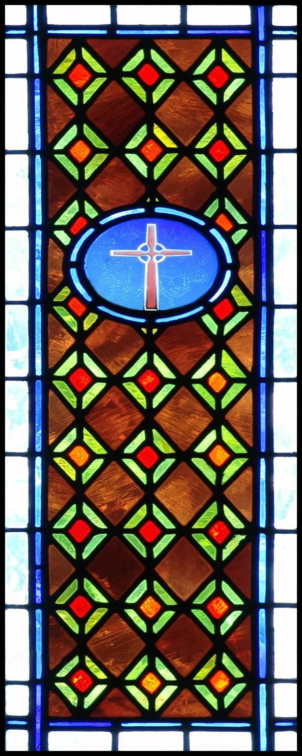 Window Film Frosted Stained Glass Films Door Sticker,Customized Crosses Static Cling Church Pattern for Office Home Decor