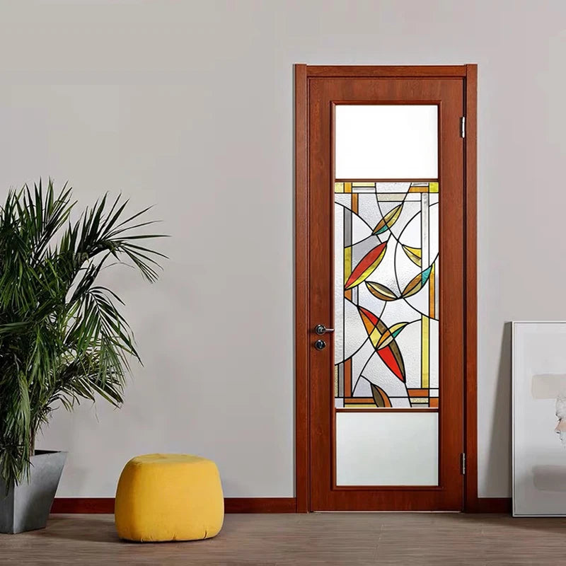 European Church Glass Film Stained Window Opaque Sticker Self Adhesive/Static Cling Decor Privacy Frosted Films Custom Size