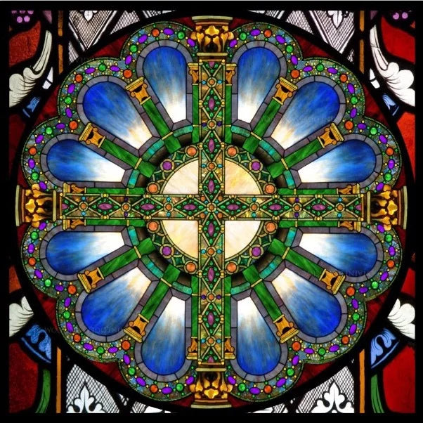 Custom Frosted Stained Glass Window Film,PVC Self-Adhesive Window Films,Retro Church Jesus Decor Foil Stickers, Window Treatment