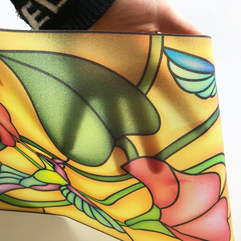 Customized Size Stained Glass Film Window Films Static Cling Frosted Church Sticker Bathroom Kitchen Cupboard Door Home Decor