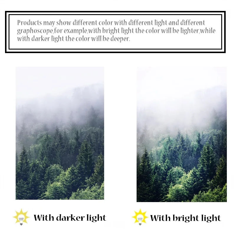 Stained Glass Wndow film Frosted Glass Sticker Forest Self adhesive or Static Cling  Custom Size 50x90cm/pc