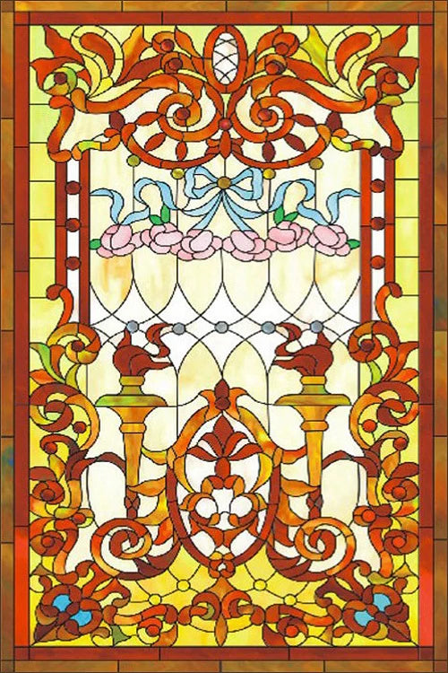 Customized Stained Glass Film Window Films,Static Cling Frosted Church Crosses,Bathroom Kitchen Cupboard Door Sticker Home Decor