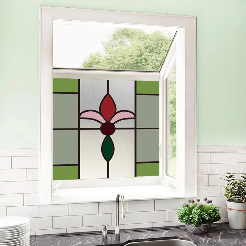 Custom size Window Film Stained Glass Films Frosted Privacy Film Static Cling Removable Sticker Bedroom Kitchen Bathroom Decor
