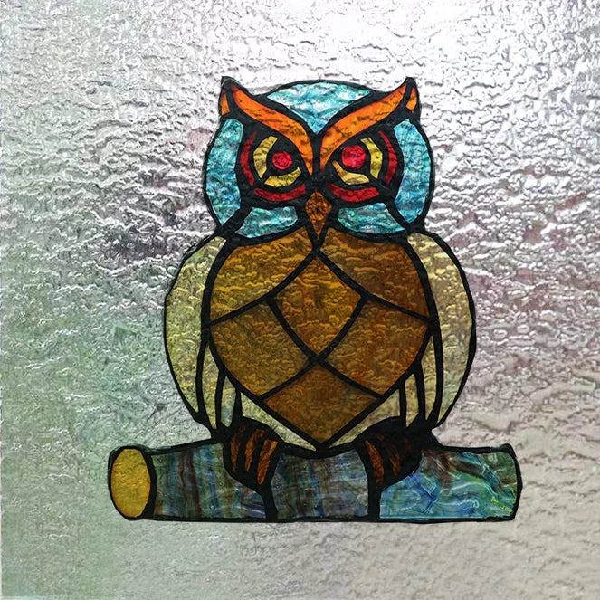 Customized Tiffany Style 3D Stained Glass Window Film,Static Cling Door Sticker,Privacy Frosted Window Decal for Glass Home