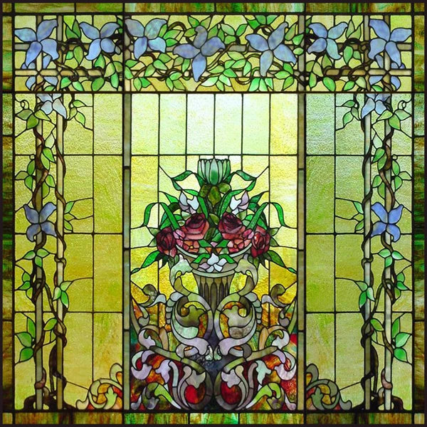 Stained Glass Window Film, Frosted Privacy, Static Cling, Retro Sticker for Bathroom, Cabinet, Door, Home Decor, Skylight Covers