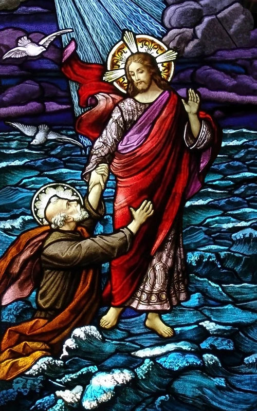 Frosted Stained Glass Window Film, Customized Jesus Virgin Mary Church Picture,Static Cling Door Stickers for Home Office