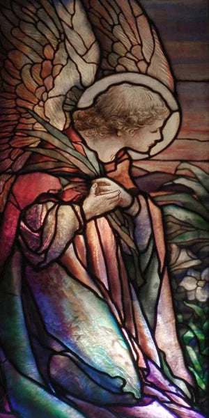 Frosted Stained Glass Window Film, Customized Church Angel Picture,Static Cling, Remove Sticker for House Worship, Home Decor