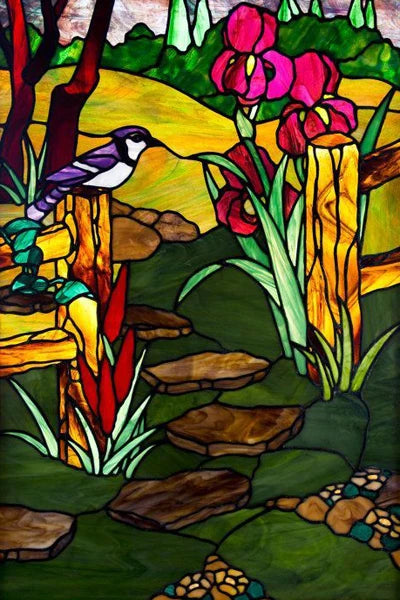 Customized Stained Glass Film Window Films Static Cling Frosted Sticker Tiffany-Style Poster Home Decor Church Peacock Birds