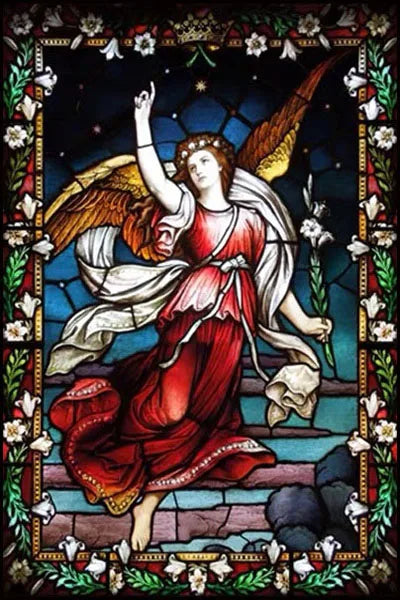 Custom size Stained Glass Window Film European Retro Church Painted Frosted Static Cling Angels Christian Art Virgin Mary