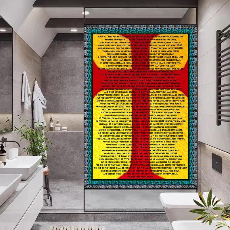 Window Film Frosted Religious Stained Glass Films,Customized Crosses Dove Static Cling Church Pattern for Office Home Decor