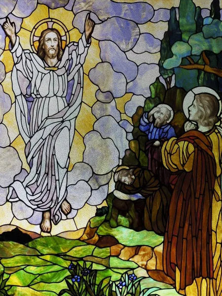 Custom Size Stained Glass Window Film Church style Jesus Angel Picture Sticker Frosted Static Cling Home Church Office Decor
