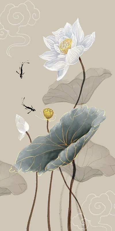 Stained Glass Door Stickers, Opaque Self-Adhesive, Lotus Poster for Kitchen, Bedroom, Bathroom, Customized Size