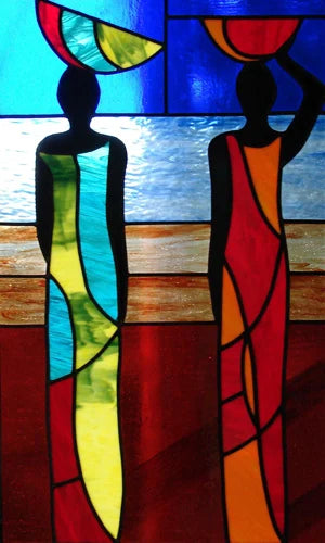 Custom Size Stained Glass Window Film, Static Cling Mermaid /Angel/Jesus Picture For Kitchen Bathroom Bedroom Glass Home Decor