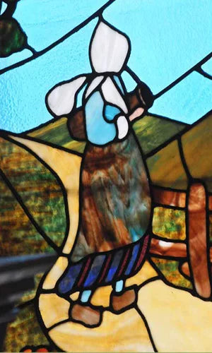 Custom Size Stained Glass Window Film, Static Cling Mermaid /Angel/Jesus Picture For Kitchen Bathroom Bedroom Glass Home Decor