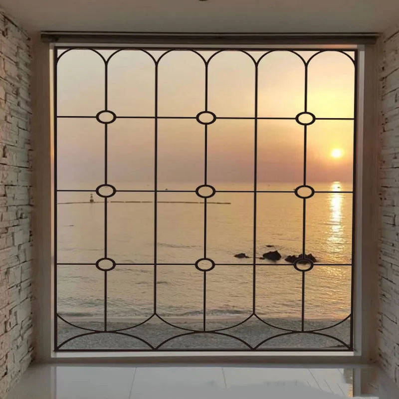 2 Double Sided Stained Glass Film Door Sticker,Decals Window Film,Alert Birds,Dogs,Kids,Guests.Warn Protect Safety Static Cling