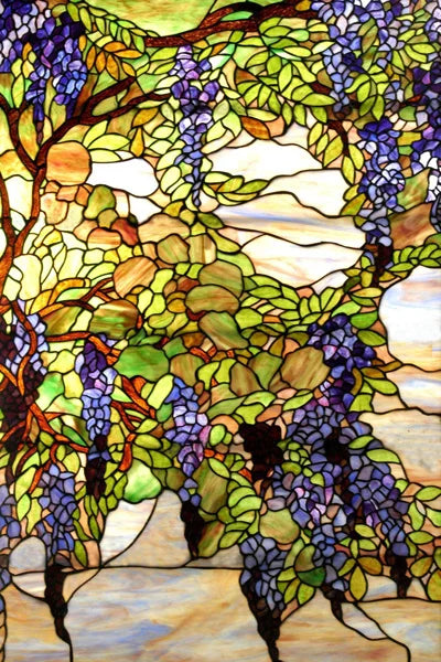 Custom Size Stained Glass Films,Frosted Privacy, Static Cling Poster, Retro Tree Scenic Color Printing Window Film Door Stickers