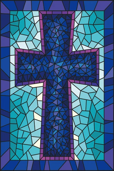 Frosted Stained Glass Window Film, Cross Dove Lily, Static Cling, Church, Home Decor, Bathroom, Kitchen, Door Sticker