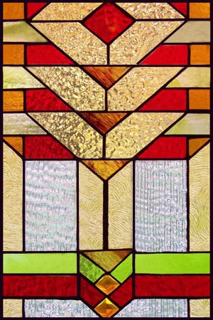Frosted Stained Glass Window Film, Custom Size Privacy Static Cling, Prairie Style for Kitchen, Bathroom, Office, Skylight